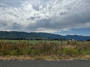 Mountain view with rural landscape