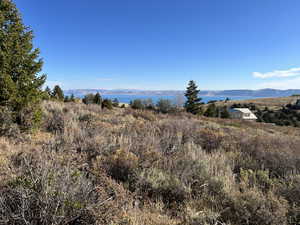 View of mountain feature with a water view