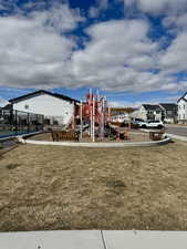 Communal playground with a yard