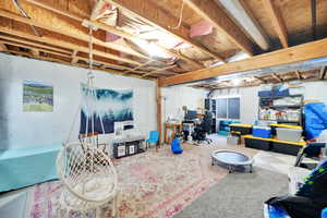 View of unfinished basement