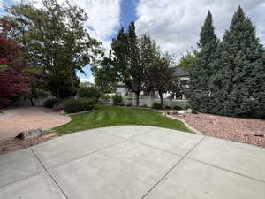 View of yard with a patio