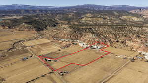 Bird's eye view with a rural view and a mountain view