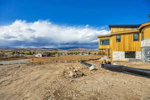 View of yard with a mountain view