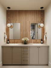 Rendering of Bathroom featuring double vanity
