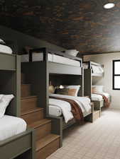 Rendering of Bedroom with carpet floors and baseboards