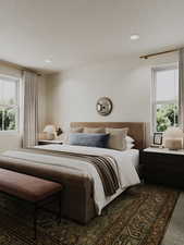 Bedroom featuring recessed lighting
