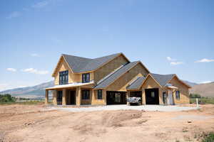 Unfinished property featuring a mountain view