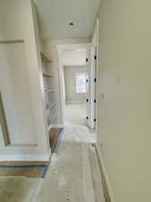 Hallway with baseboards