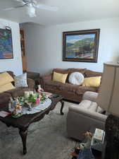 Living room with ceiling fan