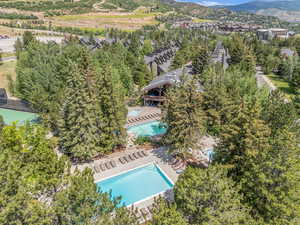 Bird's eye view of a pool