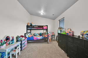 Carpeted bedroom