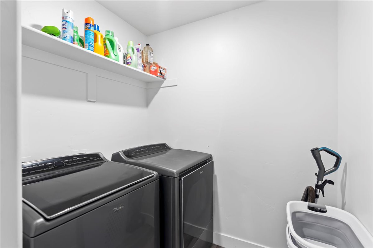 laundry room conveniently located upstairs by the bedrooms
