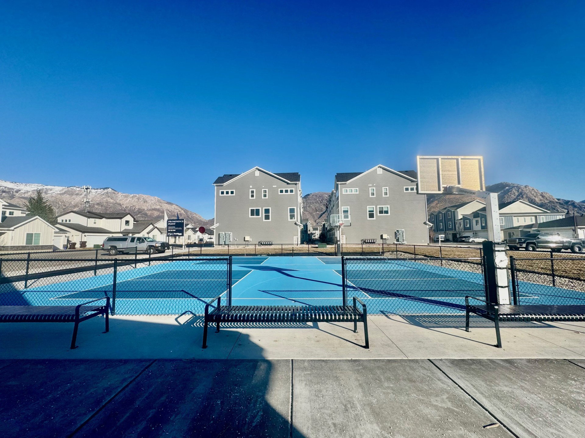 pickleball/basketball courts looking east. A quick walk from your townhome
