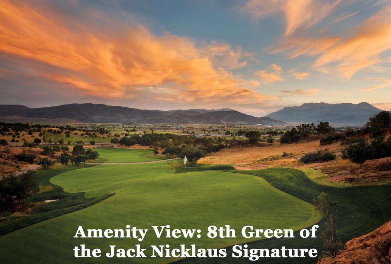 View of community featuring view of golf course and a mountain view
