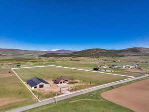 View of mountain background with rural landscape