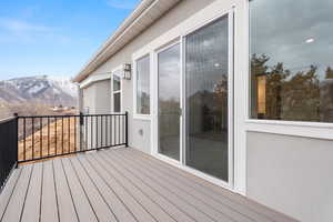 Deck with a mountain view