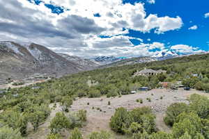Property view of mountains with a forest view