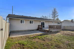 View of patio and deck