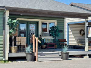 Shop with covered porch
