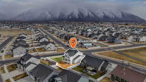 Aerial view with a mountain view and a residential view
