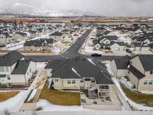 Birds eye view of property with a residential view