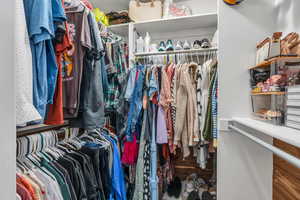 View of walk in closet
