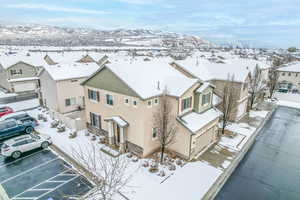 Ariel view with a residential view and a mountain view