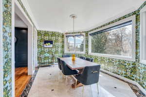 Dining room featuring a chandelier