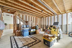 View of unfinished basement