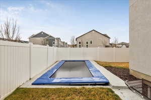 Exterior space featuring a fenced backyard