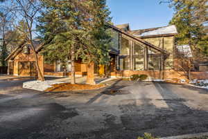 View of front of home with a garage
