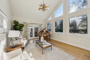 Sunroom with french doors