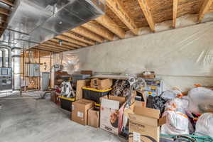 View of unfinished basement