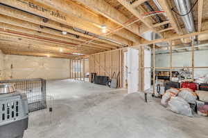 View of unfinished basement