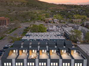 View of aerial view at dusk