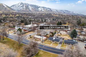 Aerial view with a mountain view