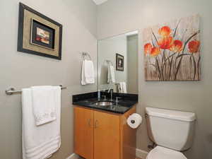 Office Bathroom-possible room to grow this bathroom to include a shower or tub