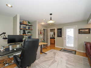 Could be converted to a privacy main level  bedroom, exterior exit and bath