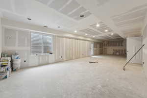 Basement featuring visible vents