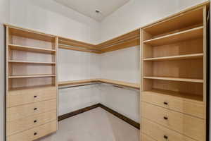 Spacious closet featuring carpet floors