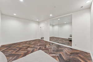 Spare room with recessed lighting
