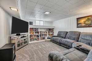 View of carpeted living area