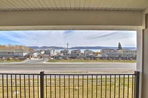 Large covered deck with Bear Lake View
