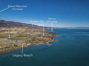 View of water feature with a mountain view