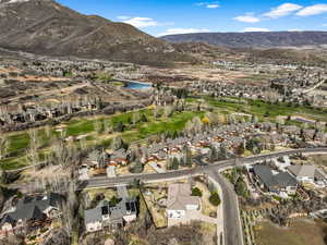 Bird's eye view with a mountain view and a residential view