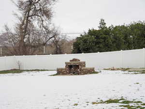 View of yard with fence