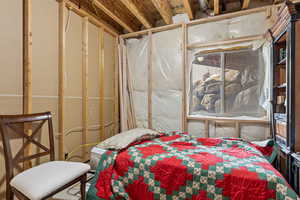 Partially finished basement bedroom