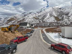 View of street with a mountain view