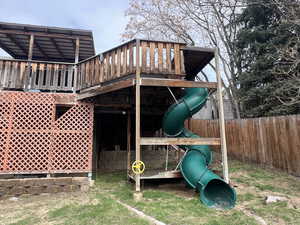 View of play area featuring fence