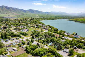 Drone / aerial view of a water and mountain view